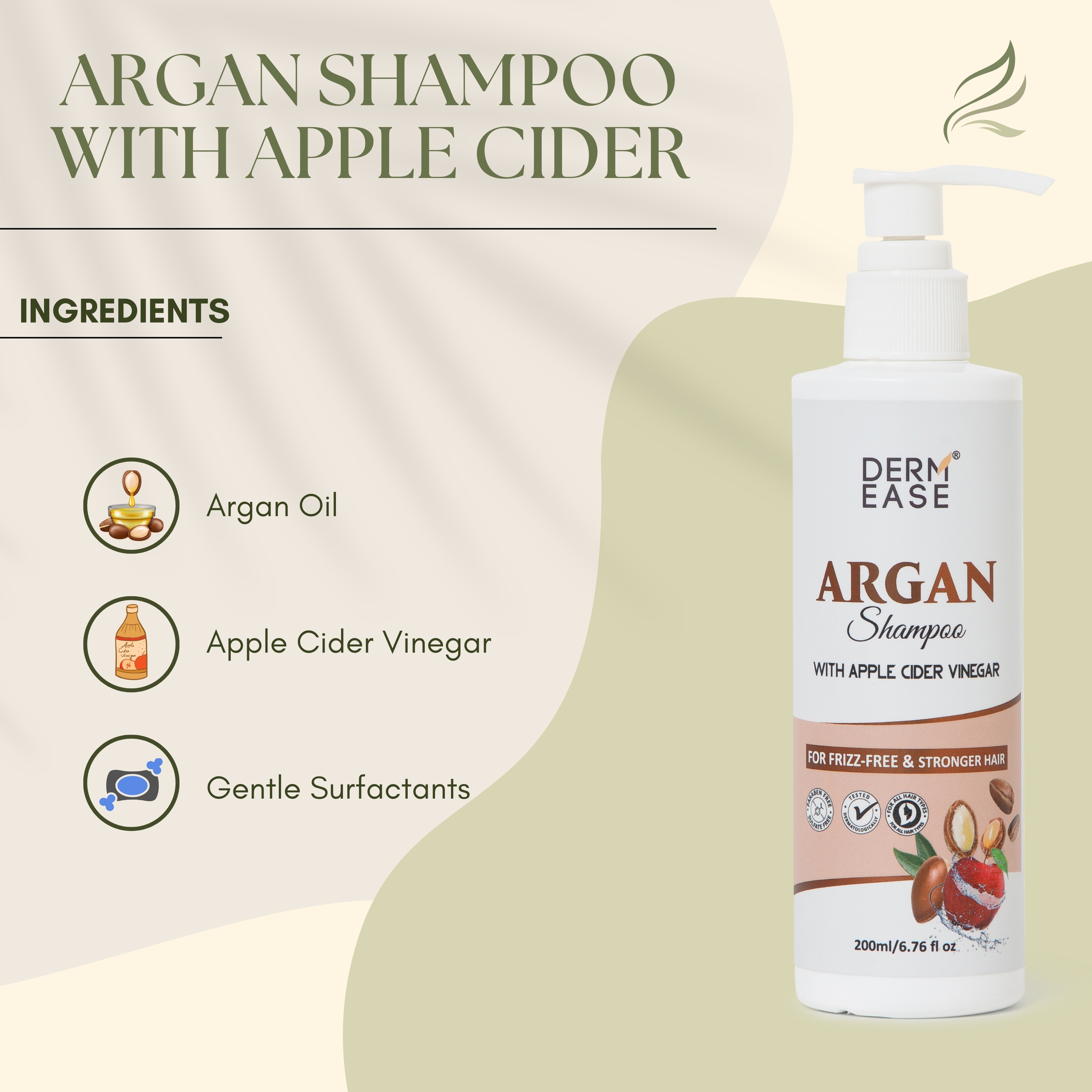 DERM EASE ARGAN SHAMPOO WITH APPLE CIDER VINEGAR